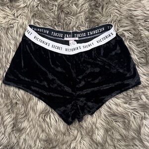 Victoria's Secret Black Velvet Lounge Shorts